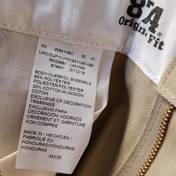 👖 Dickies Men's Original 874® Work Pants - Khaki - Size 34x30 - Picture 4 of 11